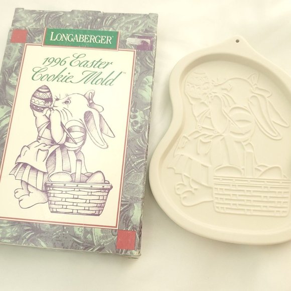 Longaberger Cream Ceramic Pottery Rosemary Bunny 1996 Easter Chocolate/ Cookie - Picture 1 of 6